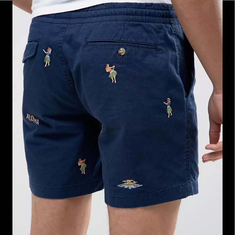 POLO Ralph Lauren Classic-Fit Hula Girl Hawaii-Theme Cotton Twill Chino Shorts
